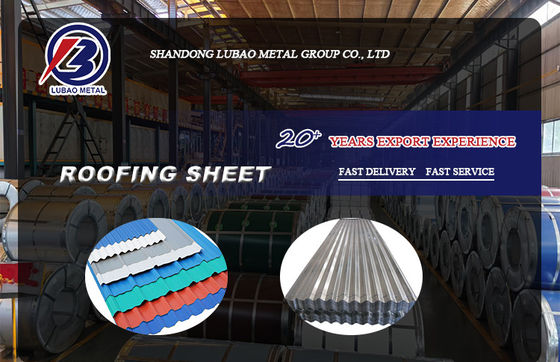 ASTM Z40 Lastre galvanizzate ondulate rivestite Lastre da copertura PPGI di varie forme e dimensioni