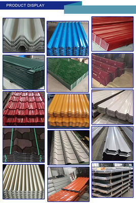 Rivestimento di zinco 30-275g/m2 ASTM secco AISI SGCC RAL Colore personalizzabile Fogli galvanizzati ondulati PPGI Colore piastrelle in acciaio