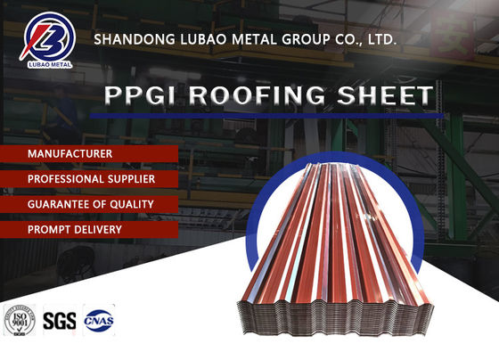 Rivestimento di zinco 30-275g/m2 ASTM secco AISI SGCC RAL Colore personalizzabile Fogli galvanizzati ondulati PPGI Colore piastrelle in acciaio