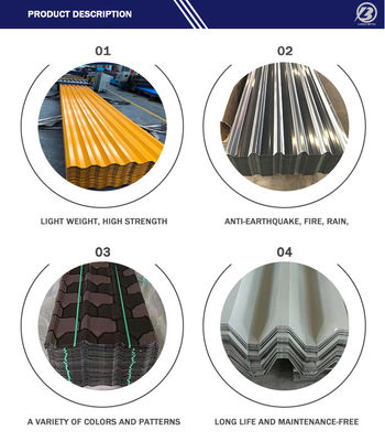 RAL ASTM SGCC Z60 0,2 mm 0,3 mm pannelli di tetto rivestiti a colori PPGI corrugati per soluzioni di copertura durevoli e durature