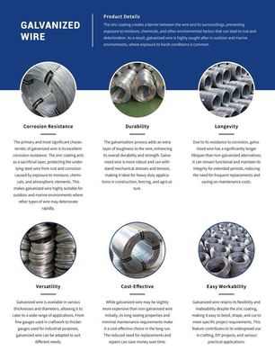 ASTM/AISI/SGCC/CGCC/TDC51DZM Grado 0,5 mm Acciaio ad alto carbonio filo di ferro galvanizzato a caldo per materiali da costruzione